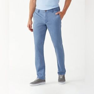 Tommy Bahama blue chino pants 100% prima cotton hook and bar closure 33x32 EUC